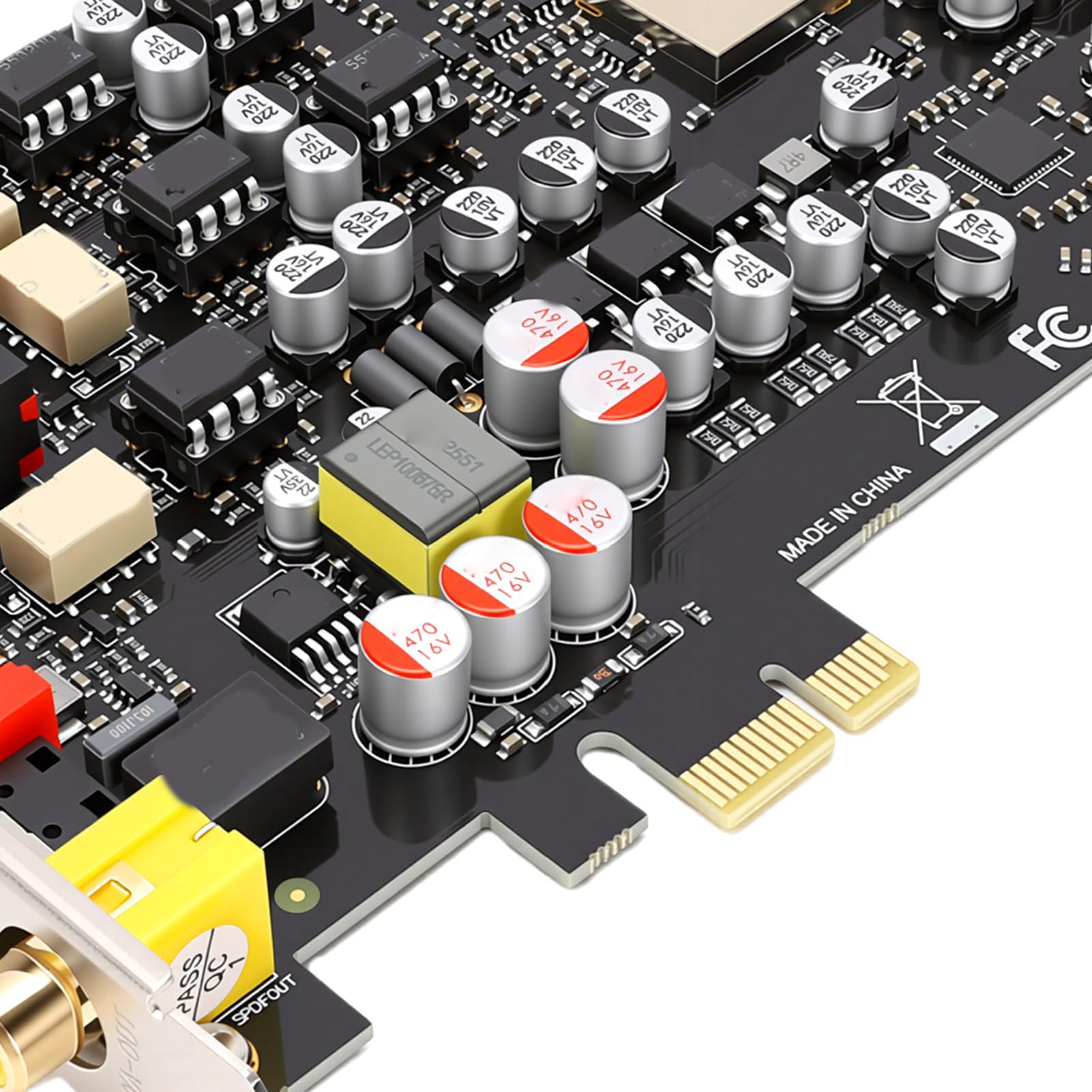 Bewinner Carte Son PCIe 2.0 Canaux ESS9038Q2M Chip, pour PC Gaming et | Clarté exceptionnelle, prise en charge 44,1 kHz/48 kHz, interfaces de sortie multiples, compatible avec et