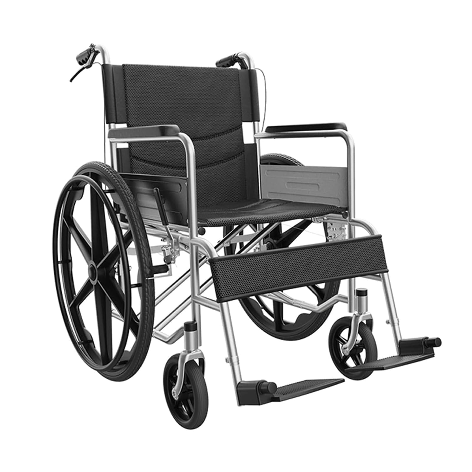 Rieort Sillas de Ruedas portátiles con Carga de Acero al Carbono, Silla de Ruedas Manual de 200lb con Frenos de Mano, Pedal Ajustable, Silla de Ruedas Plegable para Adultos