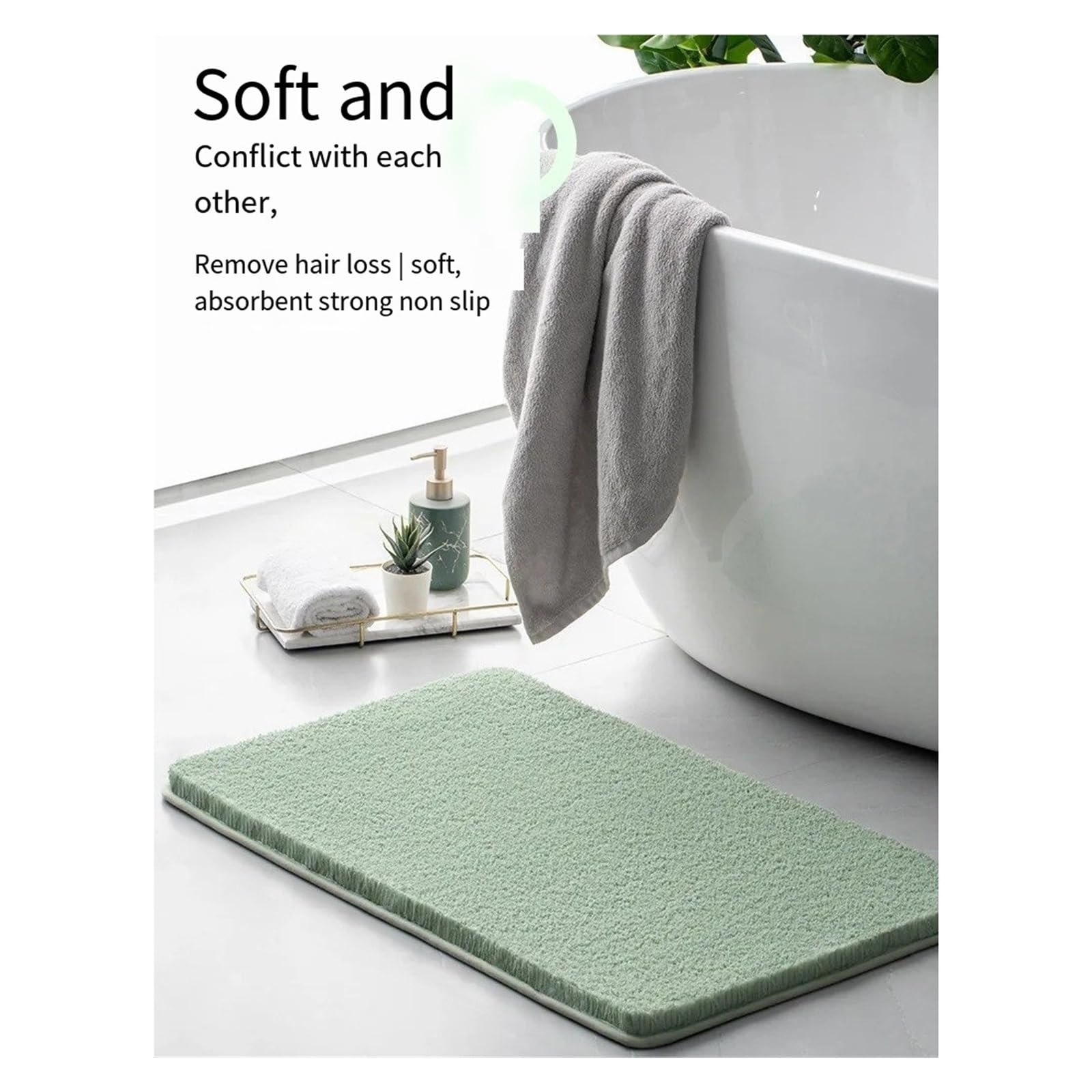 Tappetino da bagno ultra morbido in cotone rosso, spesso, assorbente, ad asciugatura rapida, tappeto da bagno antiscivolo (40 x 60 cm) per un comfort e una sicurezza di lusso