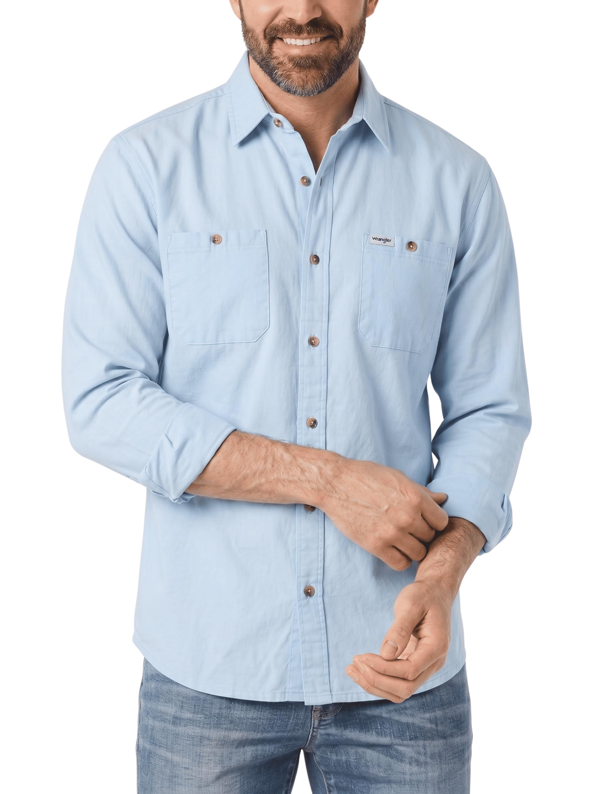Big and Tall Button-Down Shirt, Heavyweight Twill, Relaxed Fit