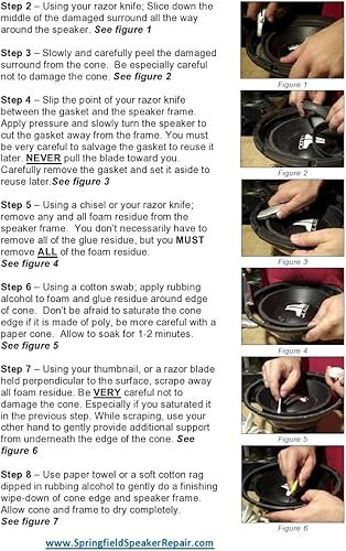 Miniatura 3 de Kit de reparación de borde envolvente de espuma, kit de 2 altavoces, compatible con Yamaha JA-2536, JA2536, JAY-4000, JAY4000, 10442, NS-A1035,