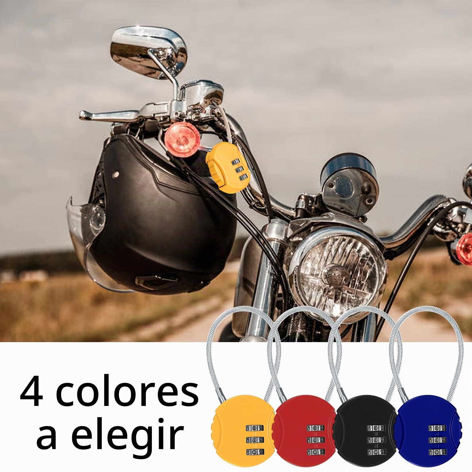 4 Piezas Candados de Combinación, Colores Candado de Alambre para Equipaje, Candados de Seguridad de Combinación de Numerico 3 Dígito para Gimnasio Maleta Equipaje, con 4 Codificadores