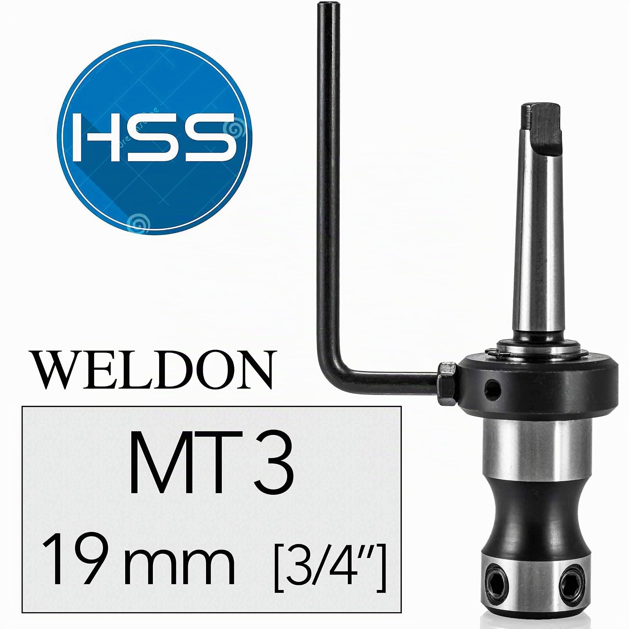 Weldon 19 mm Aufnahmehalter Halter Morsekonus MK3 Weldonschaft Kernbohrer (Innenkühlung)