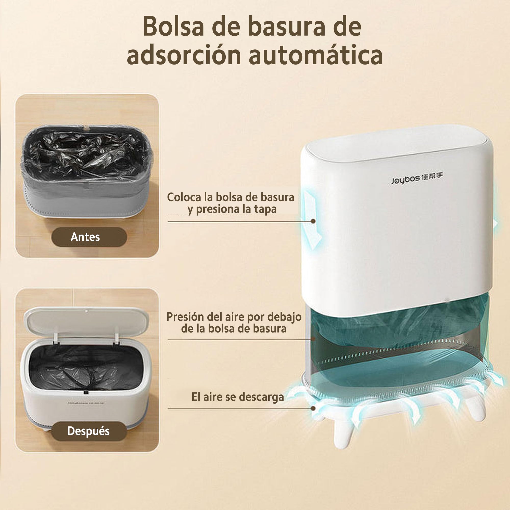 JOYBOS Cubo De Basura Con Altura 12,5L