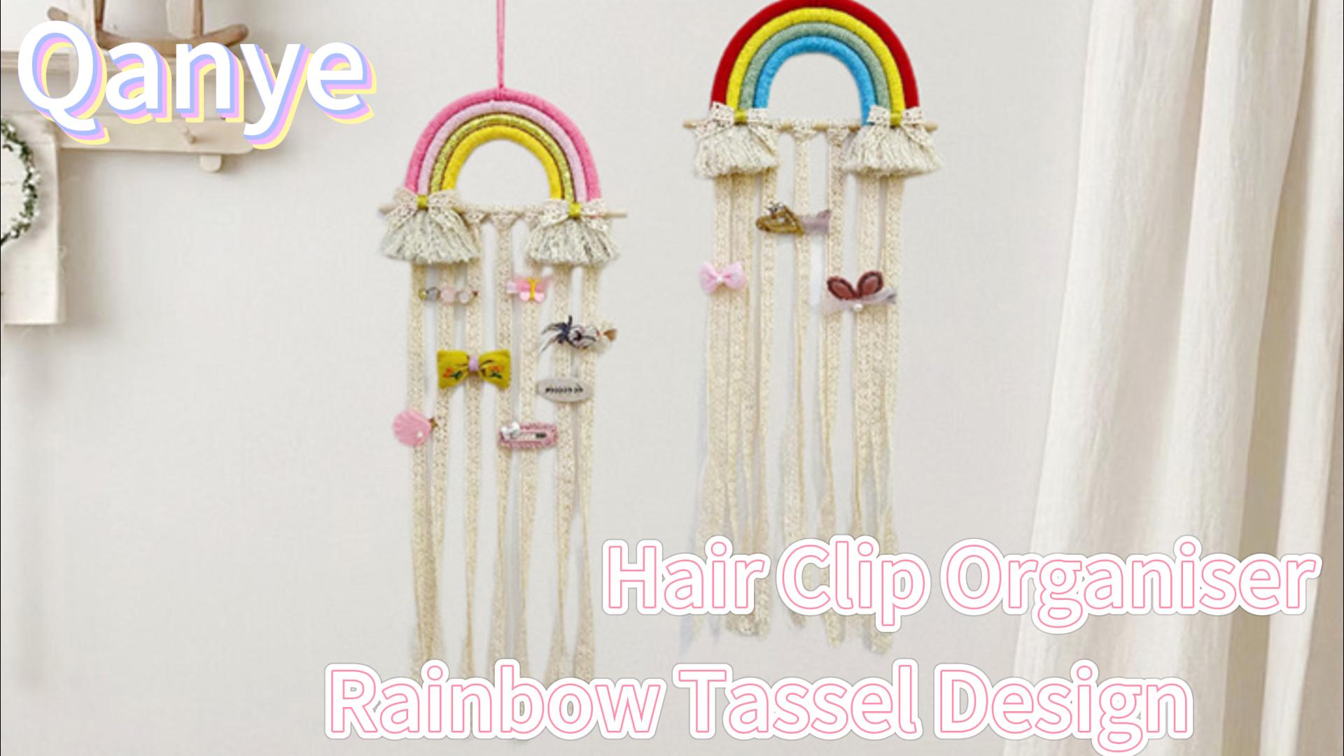 Regenbogen Haarspangen Aufbewahrung - Handgewebt Aus Holz Für Mädchen