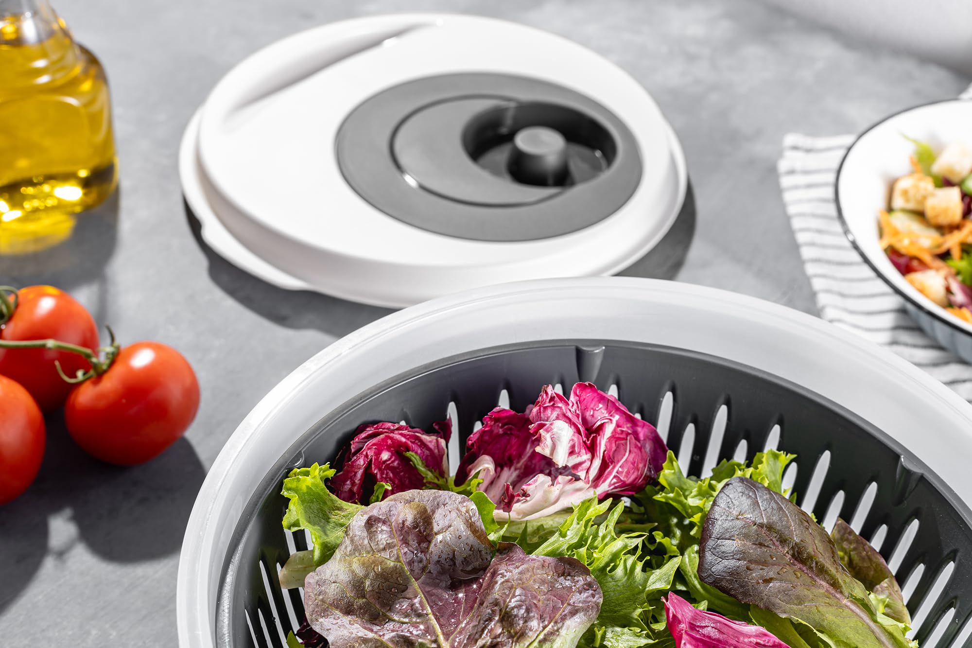 Promosyonca Kaliteli Sebze Kurutucu, Salata Kurutma Makinesi (Krem)