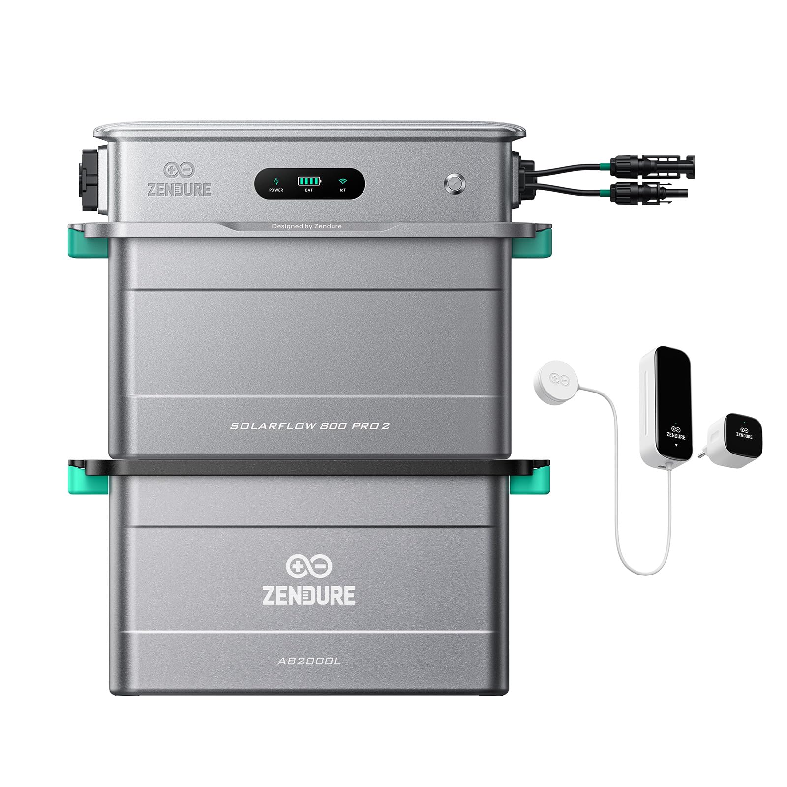 Zendure SolarFlow 800 Pro 2 Balkonkraftwerk, mit 1 AB2000L, 1 D0-Zähler