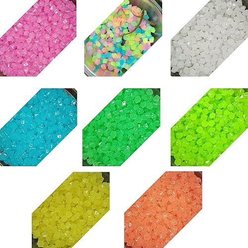 Miniatura 6 de 100 piedras luminosas para acuario, rombos de resina que brillan en la oscuridad, decoración luminosa de pecera, cubos de hielo, diamantes para