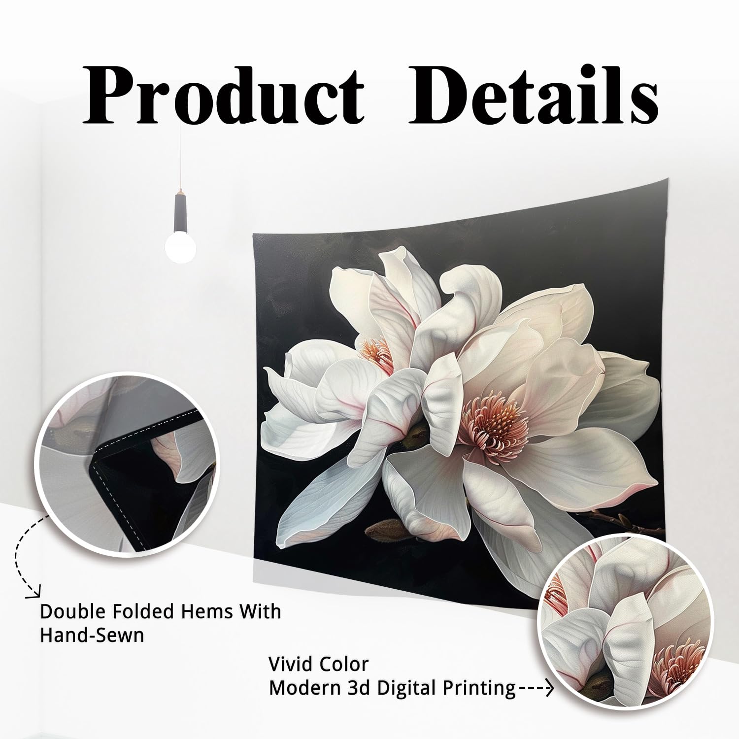 Amazon.com: Generic Floral White Magnolia Tapestry, Elegant