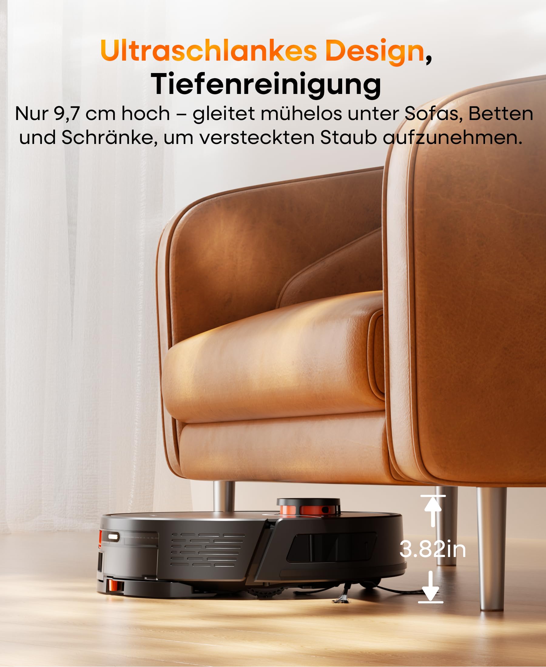 Saugroboter mit Wischfunktion 8000Pa, 200Min Laufzeit Staubsauger Roboter mit Absaugstation 3.5L,LiDAR Navigation, 4-in-1 Saug und Wischroboter für Teppich Tierhaare Böden, APP Steuerung
