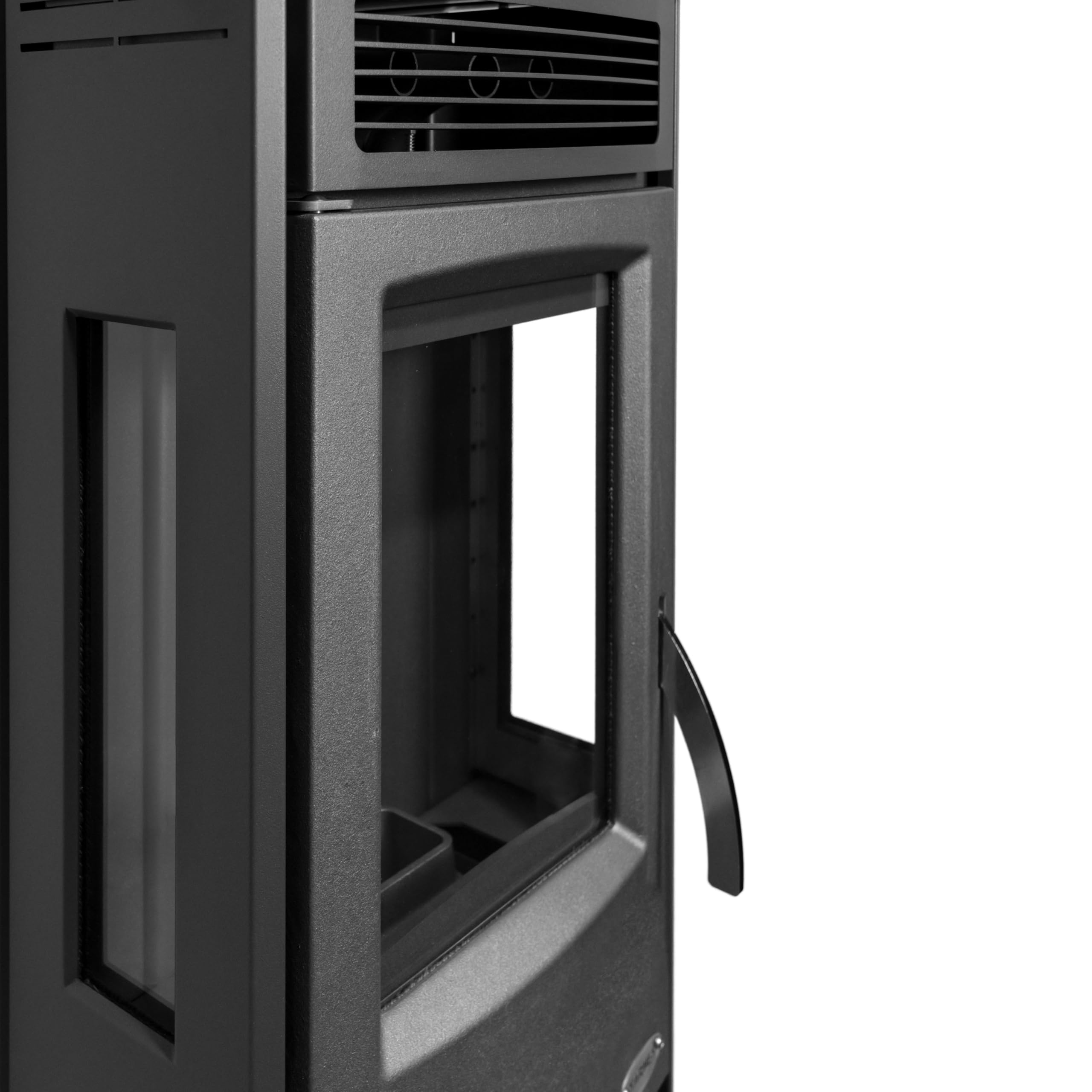 EIDER BIOMASA – Estufa de Pellets MATILDE 10 kW – Calienta hasta 250 m³ – Tolva 24 kg – Rendimiento 88% – Bajo Consumo – Programación Semanal – Display Digital – Salida 80 mm