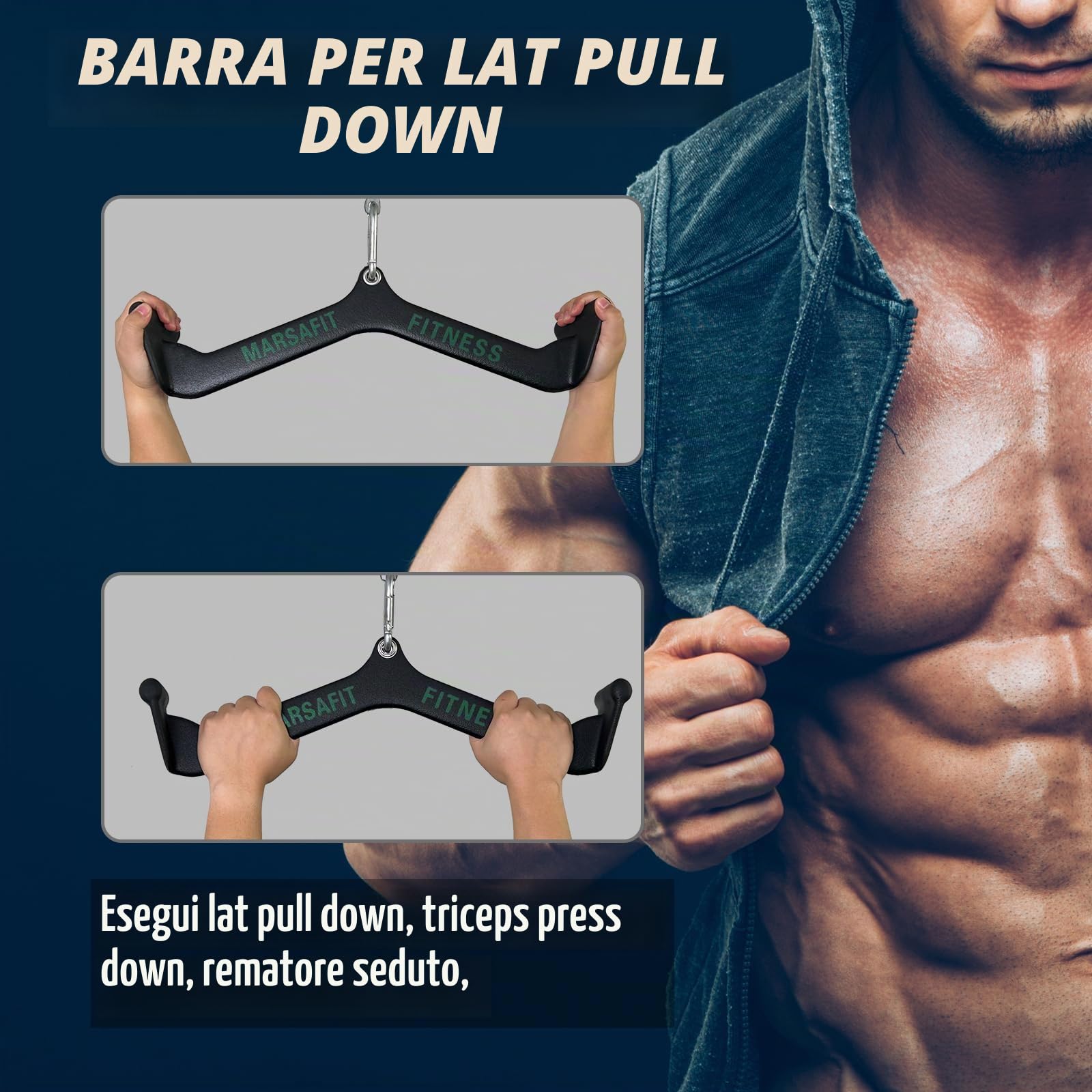 MARSAFIT Barra a T per casa, palestra, fitness, canottaggio, barra di trazione per bicipiti, tricipiti e tricipiti