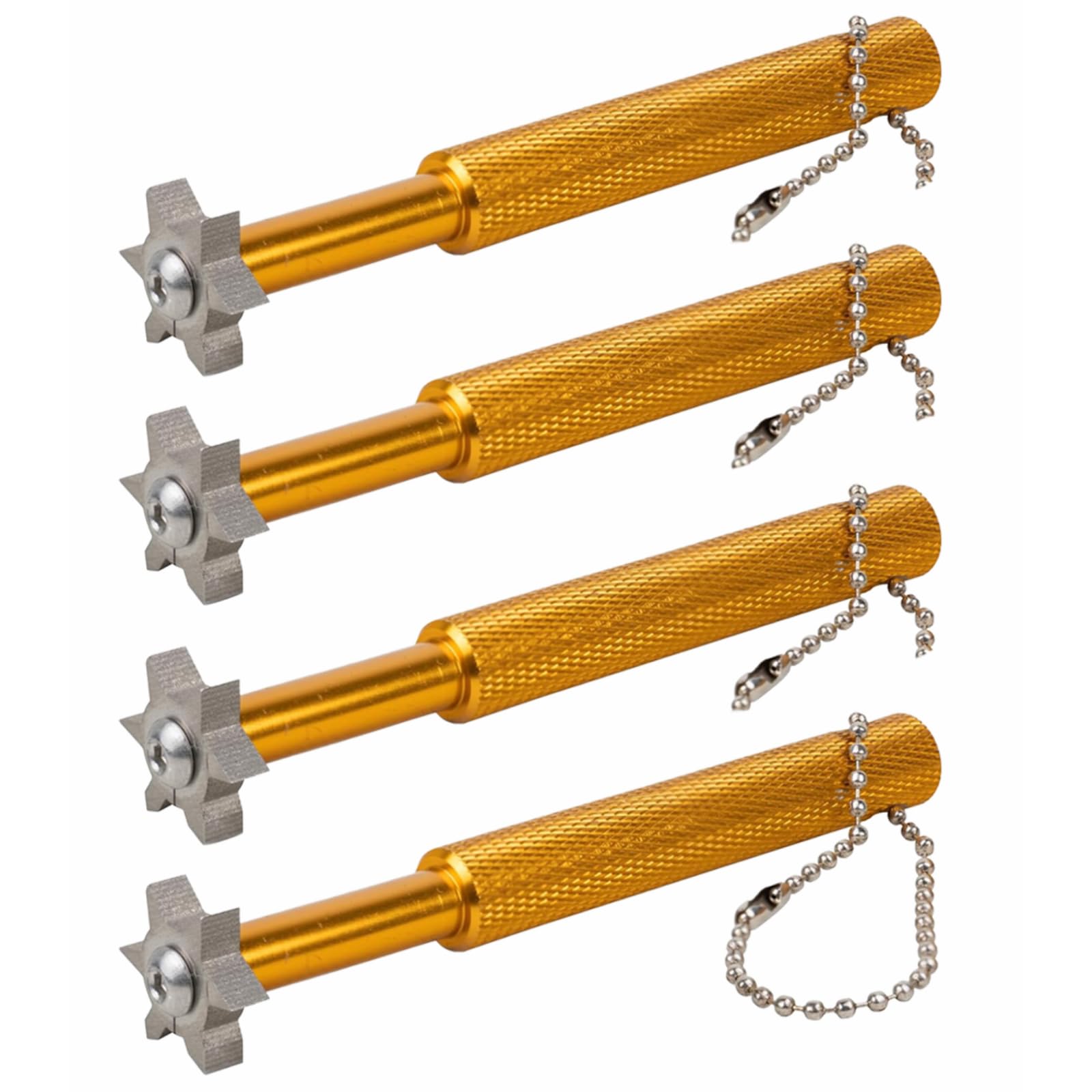 4PCS Golf Club Groove Sharpener Tool, Groove Sharpener With 6 Heads, Durable Golf Accessories For Men And Women Utility Clubs Re-Grooving Cleaning (GD)