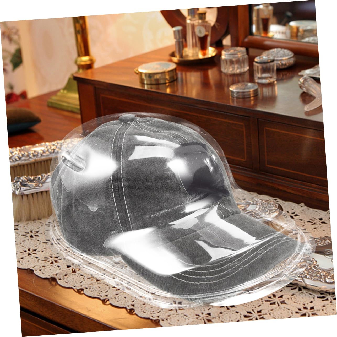 Gatuida Organizador de Gorras de Béisbol 6 Unidades Cajas Transparentes Colgantes, Soporte de Plástico Pp para Proteger y Organizar Sombreros Visera Curva en Hogares y Tiendas