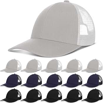 Jecery 15 Pack Unisex Mesh Trucker Hat Baseball Cap Bulk