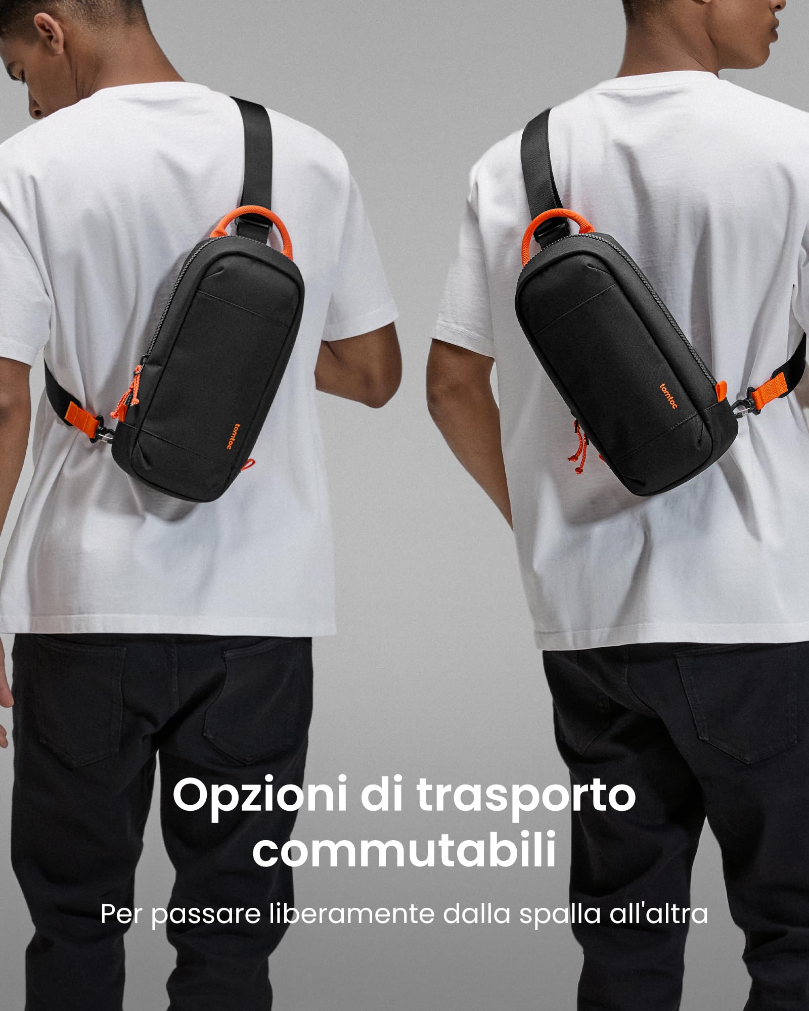 tomtoc Sling Bag Borsa per Nintendo Switch 2 Console 2025, Borsa a Tracolla Custodia protettiva portatile da viaggio per il gioco con 8 slot per cartucce di gioco, caricabatterie e accessori, Nero