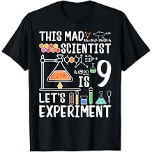This Mad Scientist Is 9 Lets Experiment 9th Birthday T-Shirt