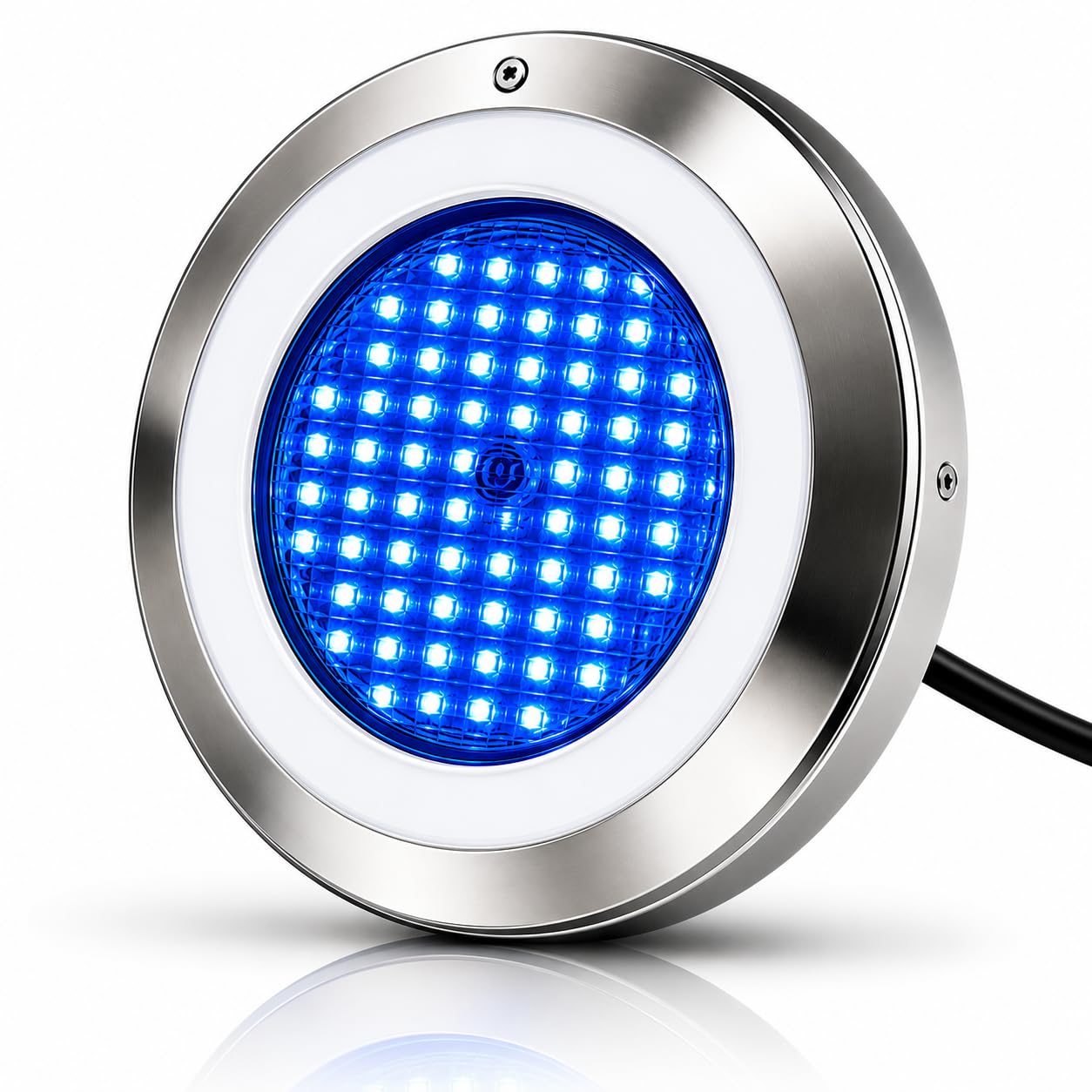 9 Inch LED Swimming Pool Light | Stainless Steel White Rim | IP68 Waterproof Underwater Wall Mounted Light | 12V DC Pool Light | Driver Included (Blue, 12, Watts)-image-9