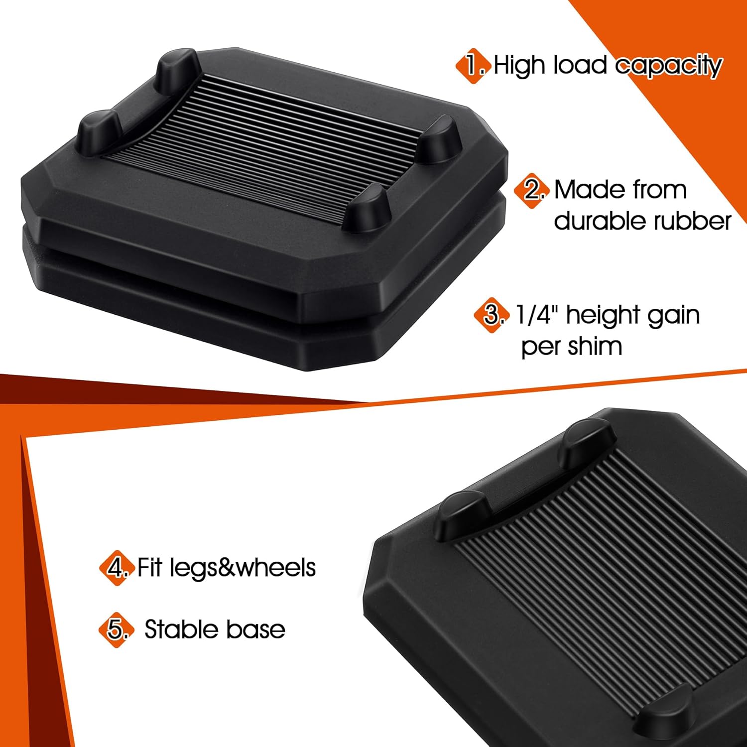 16 Pcs 1/4'' Griddle Leveling Shims Kit Compatible with Blackstone Griddle, Rubber Grill Levelers Outdoor for Most Grills, Keep Flat Top Grill in Level
