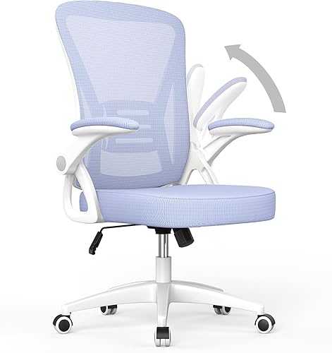 Miniatura 11 de naspaluro Silla de oficina ergonómica, sillas de escritorio con respaldo medio con altura ajustable, silla giratoria con brazos abatibles y soporte