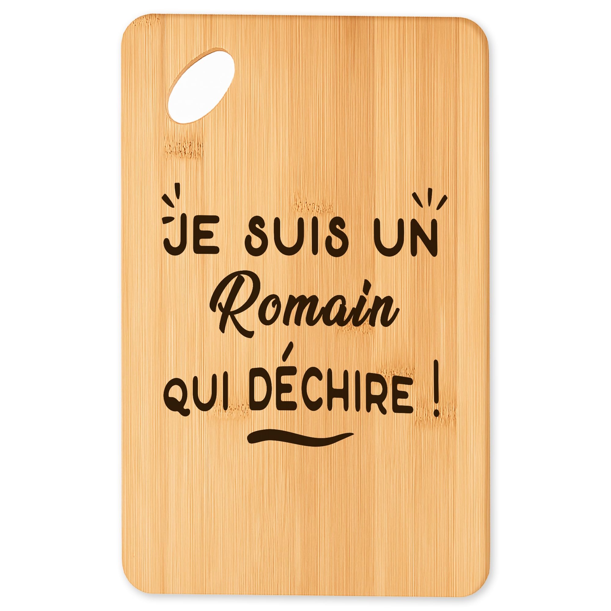 Cadeau original cuisine avec la planche à découper Romain pour homme et femme