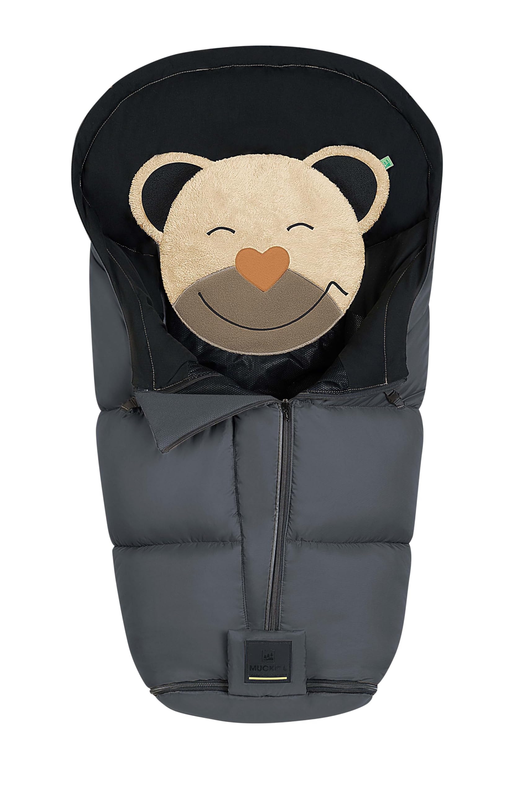Odenwälder Fußsack Mucki® L‑cs 2.0 – Winter‑Fußsack für Kinderwagen & Buggy, 6‑36 Monate, mit weitenverstellbarem Design, OEKO‑TEX® & BIONIC‑FINISH® ECO anthrazit