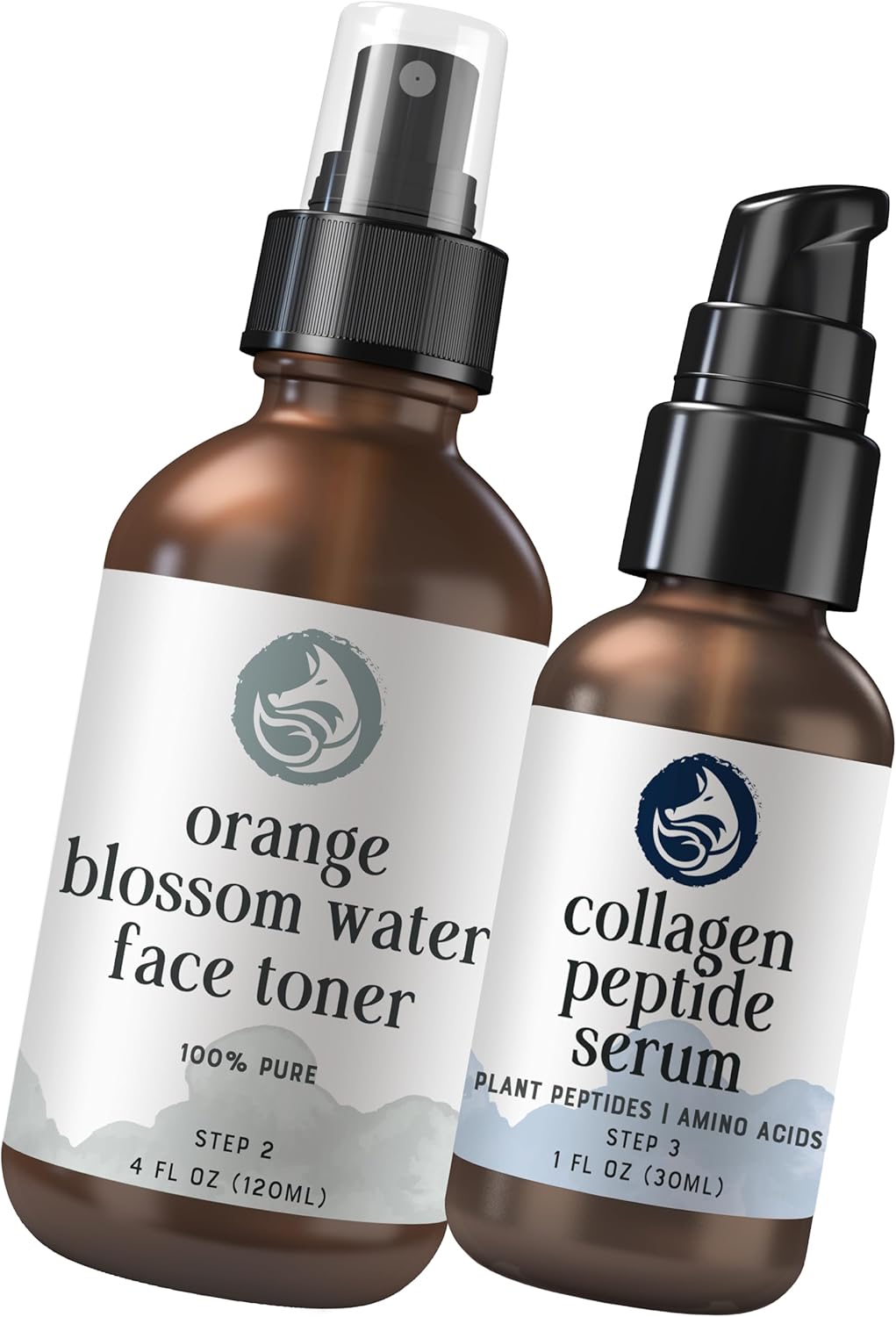 Foxbrim Naturals Youthful Glow Set: Orange Blossom Toner & Peptide Collagen Serum
