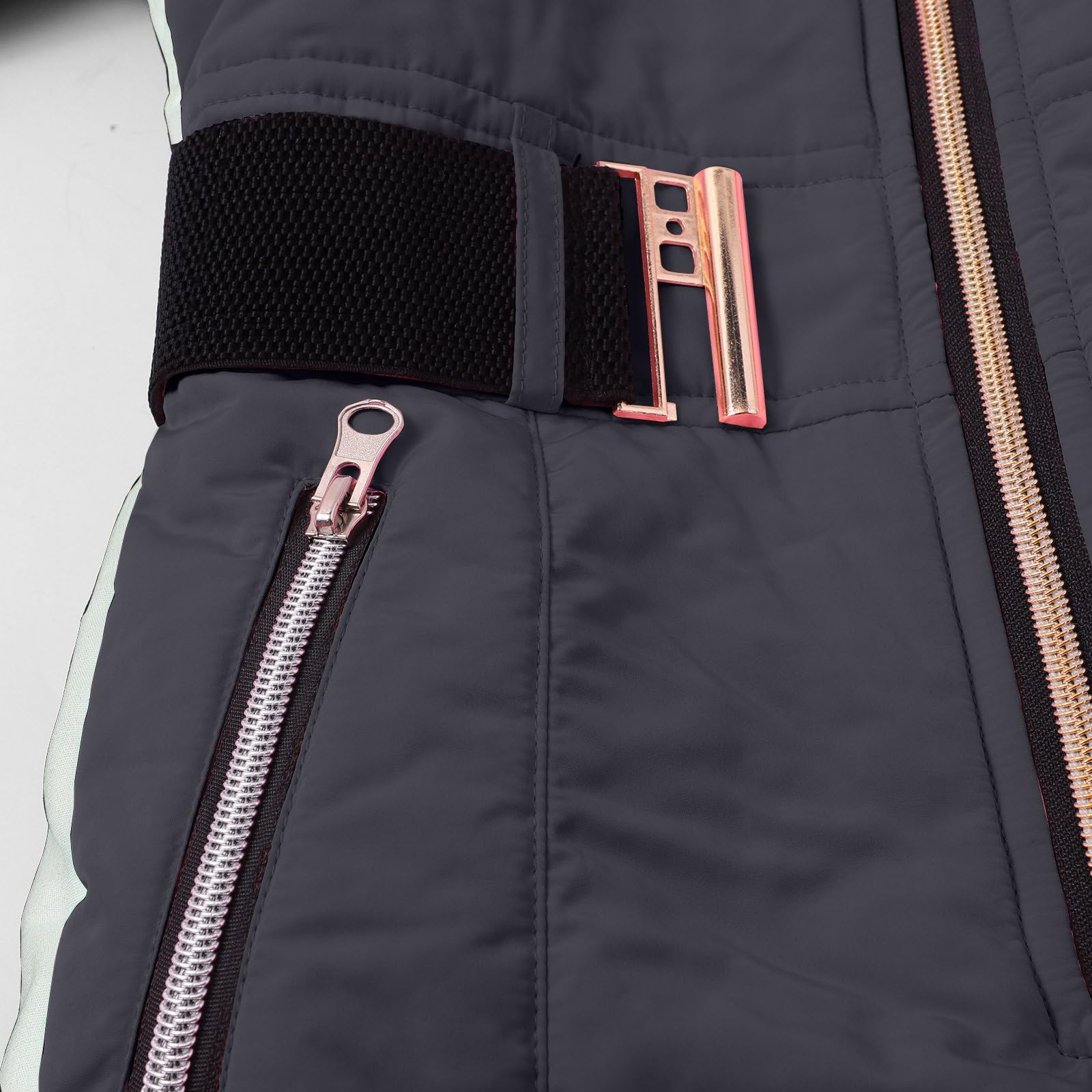 Generisch Combinaison de ski pour fille - Coupe-vent - Combinaison d'hiver chaude - Avec ceinture - Combinaison de ski - Pour sports de plein air