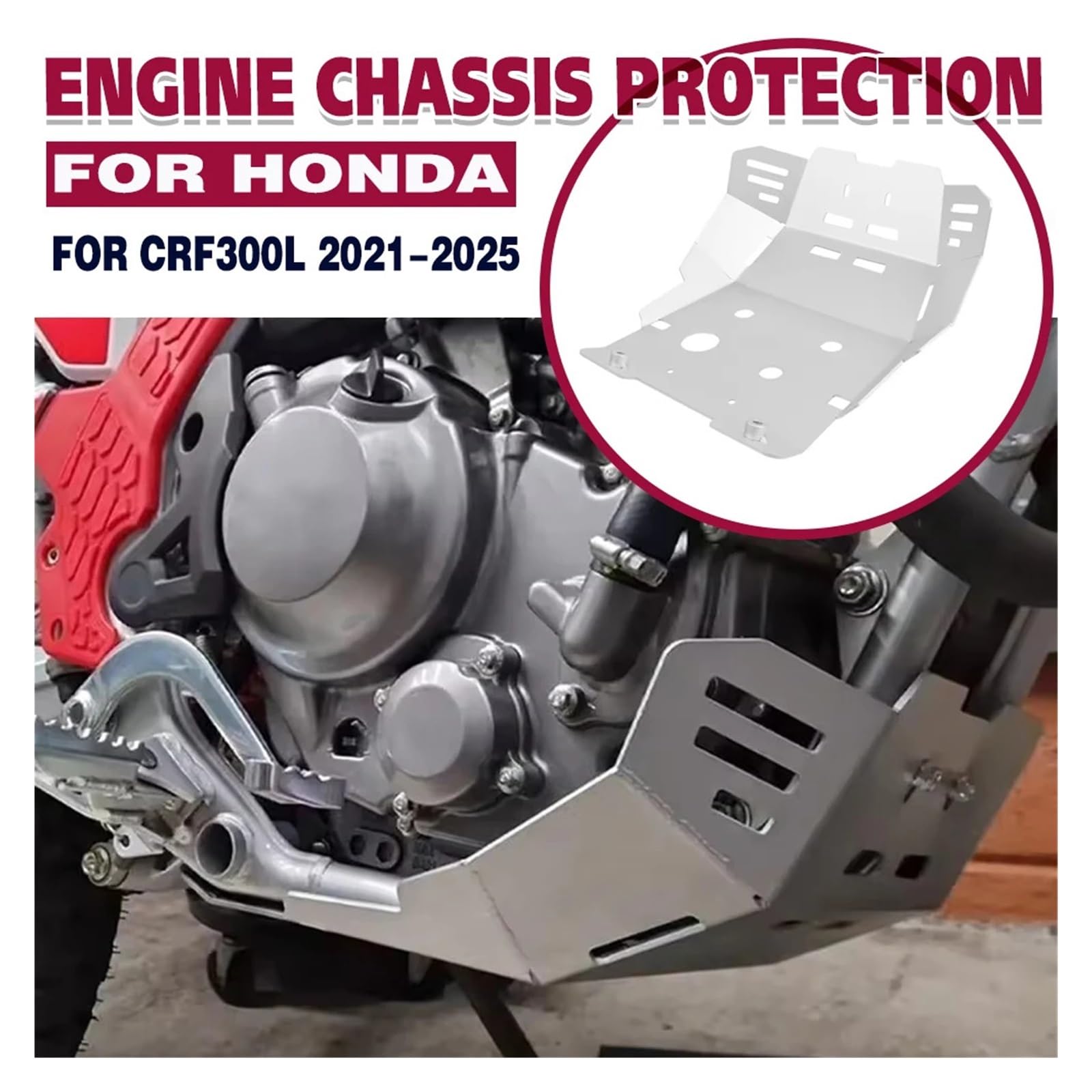 Motorcycle Under Engine Protection Guard Cover Bash Guards Sump Plate Skid Plate For Honda CRF300L CRF300 L CRF 300L 2021-2025, Funkcjonalność