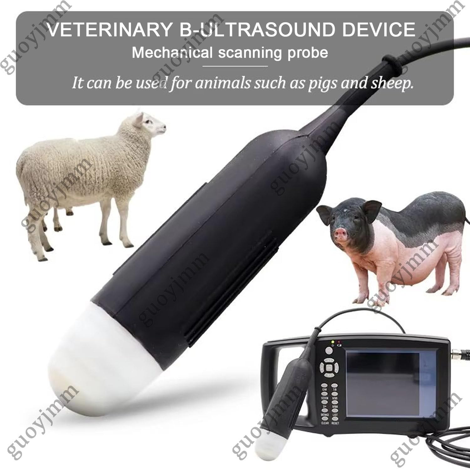 Macchina portatile ad ultrasuoni per gravidanza e uso veterinario, scanner portatile con schermo LCD da 5,6 pollici e sonda meccanica da 3,5 MHz