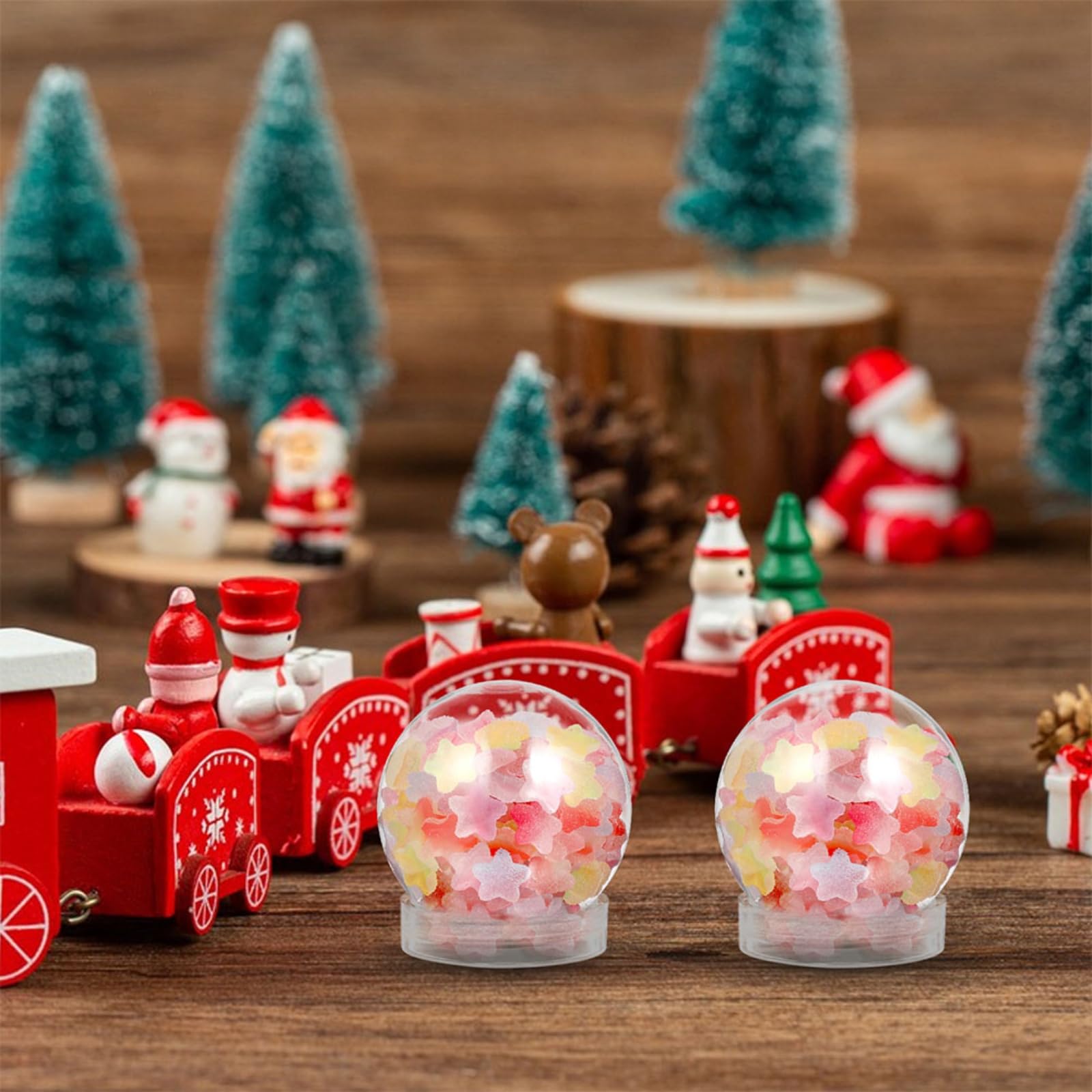 Ciieeo 24 Stück Kunststoff-Schneekugeln Klare Befüllbare Schneekugeln Mit Schraubverschlüssen Zum Selbermachen Basteln Zuhause Weihnachten Winter Dekoration 300 Ml