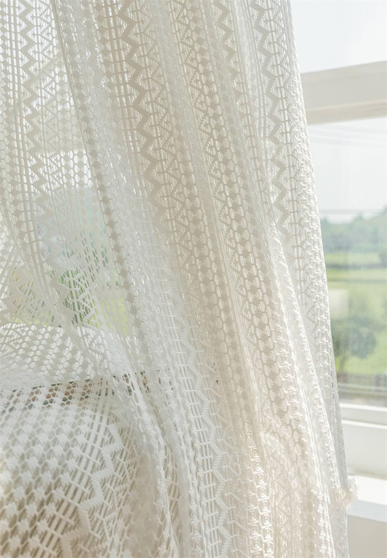 Vorhang Weiß Fenster, Gardine Küche Einfarbig Nano Curtains Voile 2er Set B 107 x H 115 cm