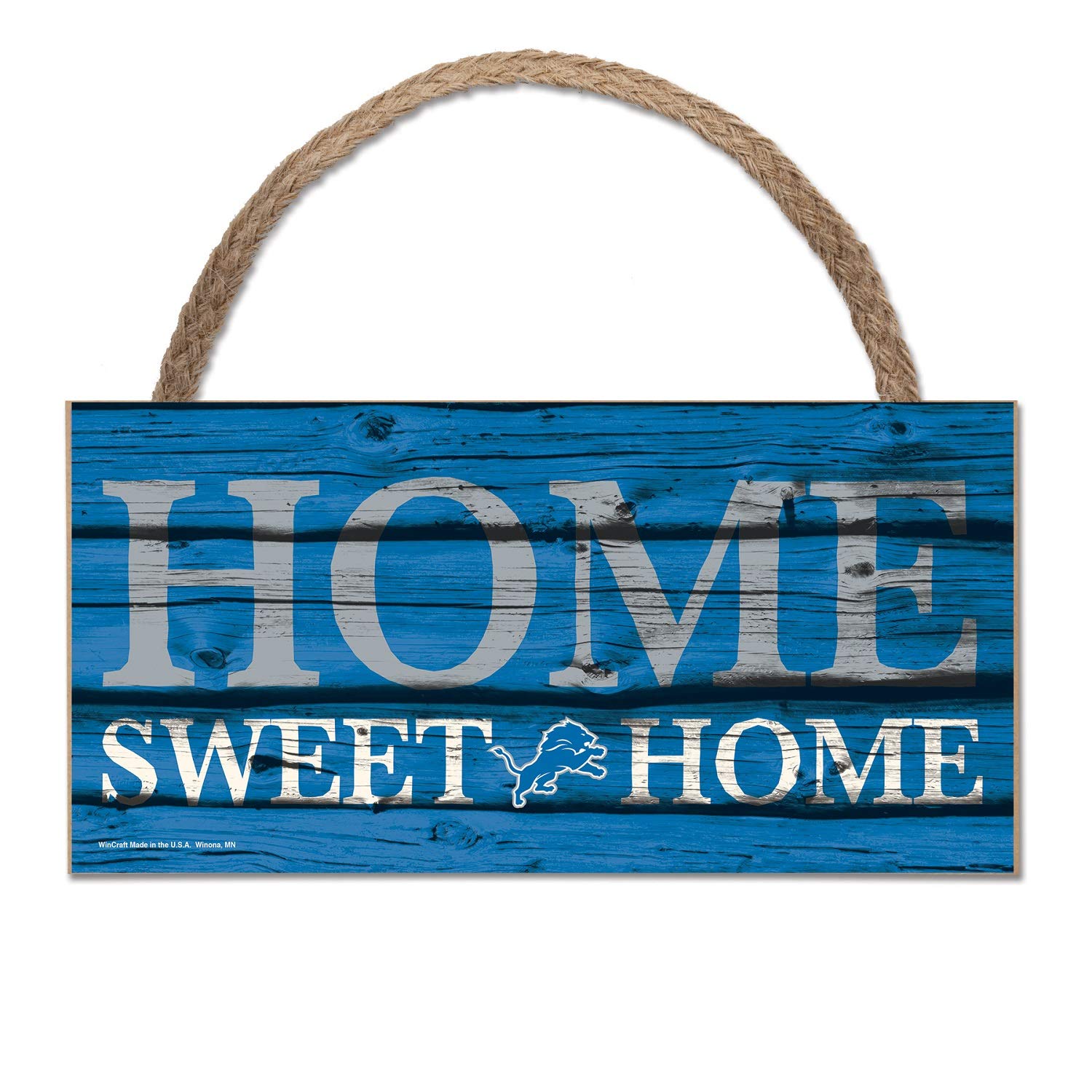 Wincraft NFL Schild aus Holz Detroit Lions Holzschild Wood Slogan Home Sweet Home