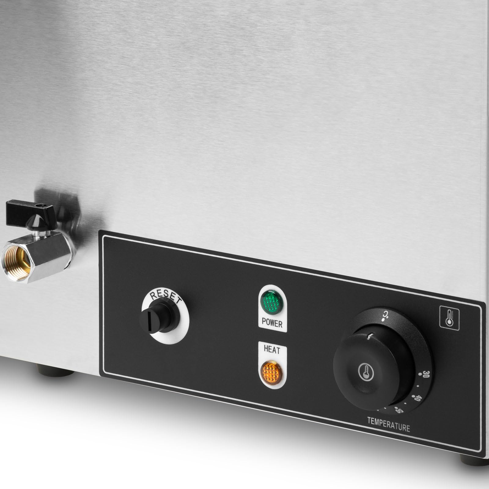 VERTES Serbatoio termico a buffet, per alimenti, elettrico, 1000 W, in acciaio inox (incl. 1 contenitore da 1/1 GN con coperchio per 20,5 l, Bain Marie, temperatura continua 0-85 °C)