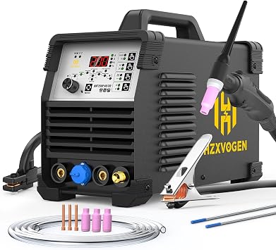 H HZXVOGEN TIG Welder AC/DC 200A with Pulse, 240V 6-in-1 MultiProcess Aluminum TIG Welding Machine with Square Wave/Stick/2T/4T Welder Machine, Digital IGBT Inverter HF TIG Welder, HVT250P