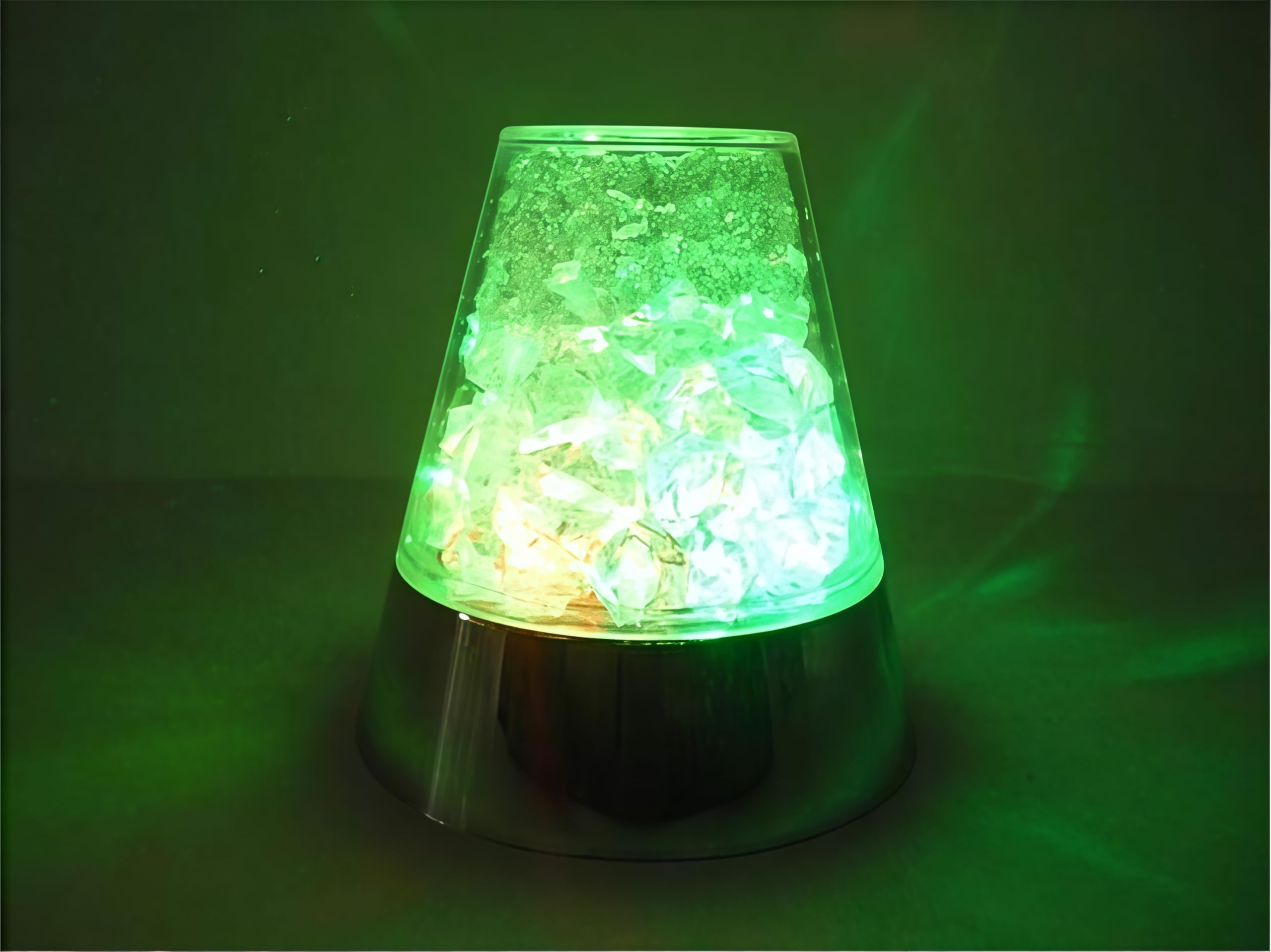 Lampe optique en fibre optique avec cristaux à changement de couleur Veilleuse LED Glacier pour fêtes et occasions spéciales