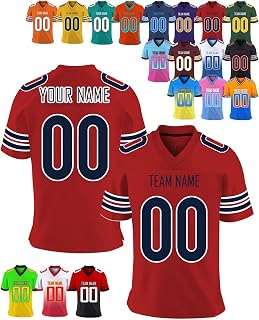 FwSYouMAI Custom Football Jersey Personalized Printed Teamname & Number Customize Shirts Sport Uniform for Men,Women,Youth