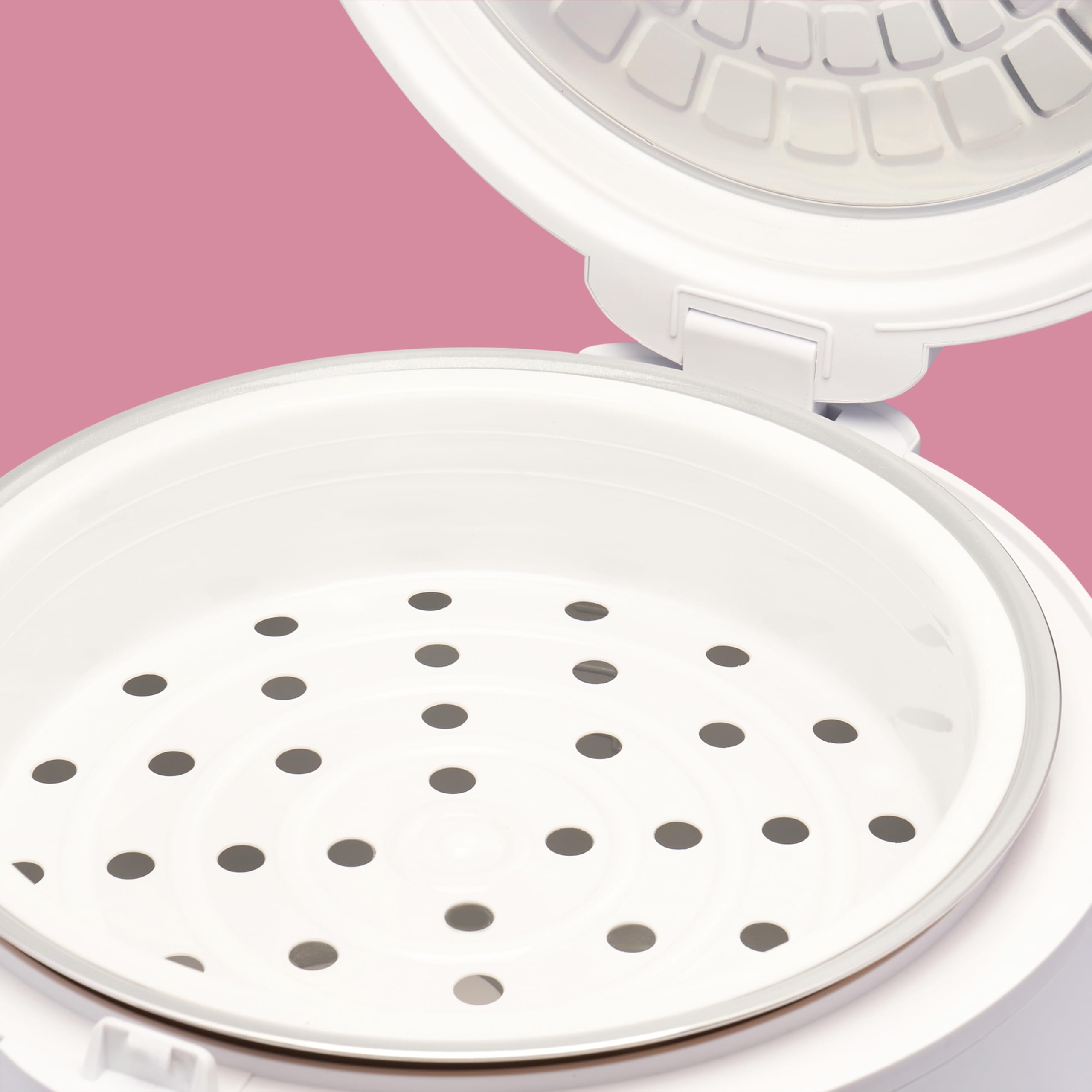 REISHUNGER Cuocere riso e piroscafo con rivestimento in ceramica, bianco, 1,8 l, fino a 10 porzioni, preparazione rapida senza bruciare, con funzione di mantenimento in caldo con inserto a vapore,