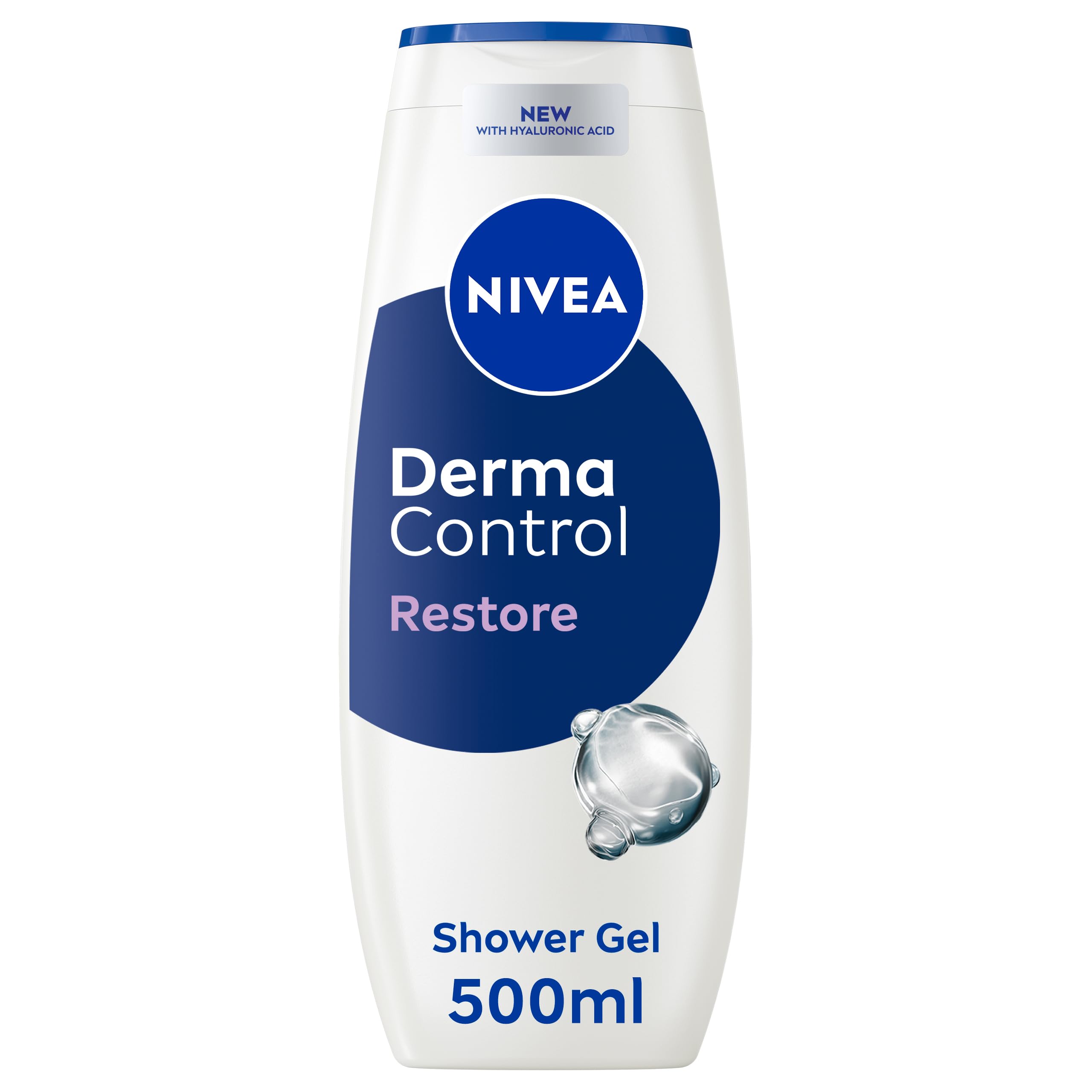 NIVEA Derma Control Restore Shower Gel 500ml, Moisturising Body Wash with Hyaluronic Acid and Vitamin E