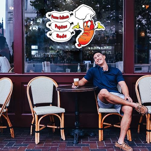Miniatura 3 de Food Truck Decals Perros Caliente Papitas Soda Concession Restaurant Die-Cut Vinyl Sticker & Sign 14 in on Longest Side