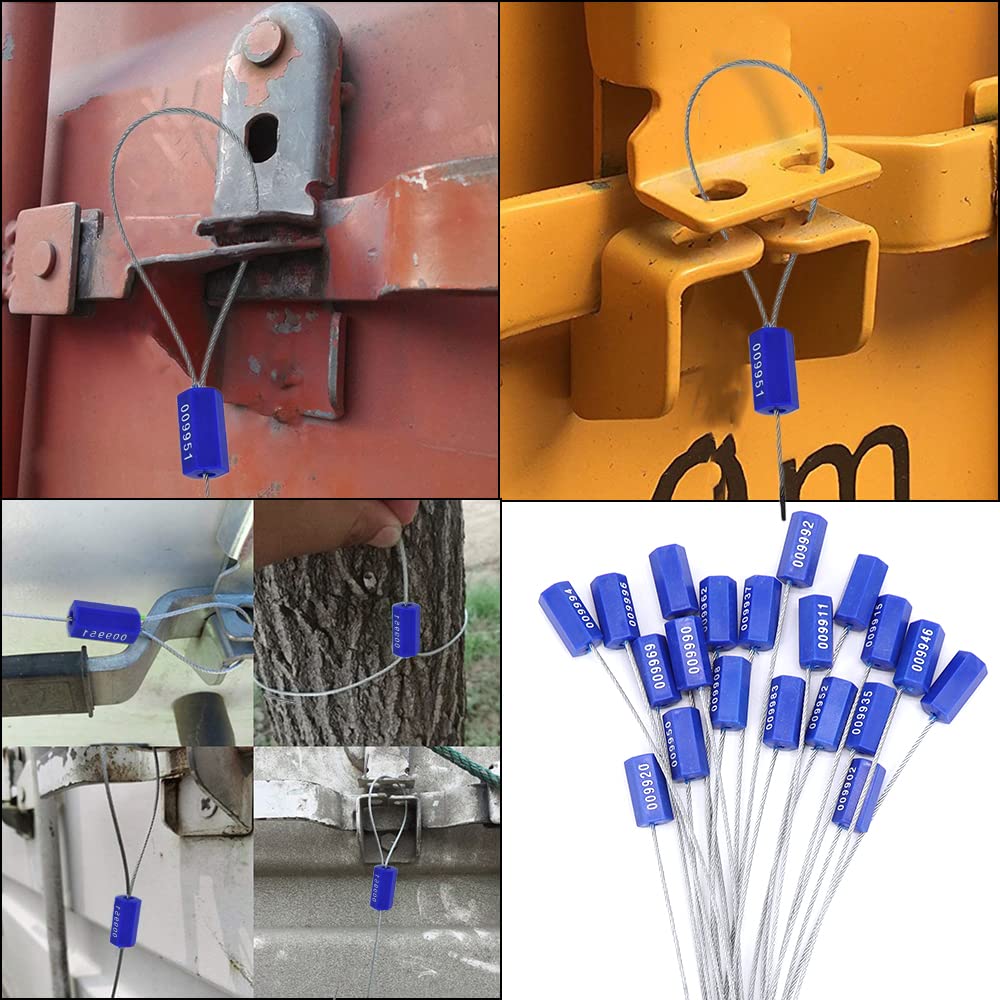 11.8 Security Cable Seals Numbered Tamper Proof Tags Blue Steel Pull-Tite Metal Self-Locking Cable 100 Pieces 239PH01222D - The Home Depot