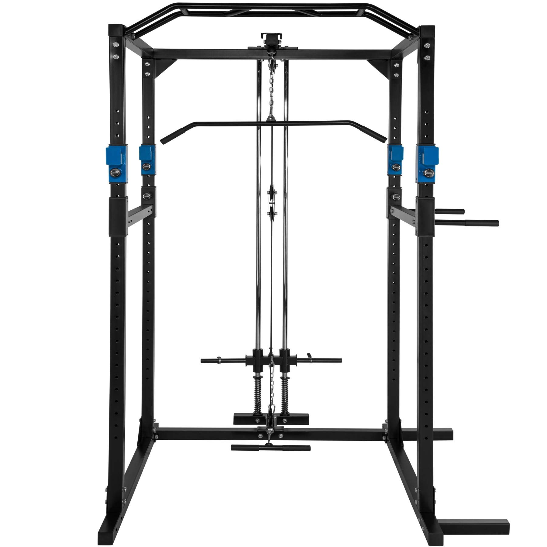 tectake® Station de Musculation Cage de Musculation Double Barre de Tractions Barres à dips emboîtables Appareil pour muscler Barre Sport Maison Fitness 136 x 142,5 x 215 cm