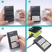 Vista 6 de Newmowa Batería de repuesto EN-EL5 (paquete de 2) y kit de cargador USB dual para Nikon Coolpix 3700, 4200, 5200, 5900, 7900, P3, P4, P80, P90