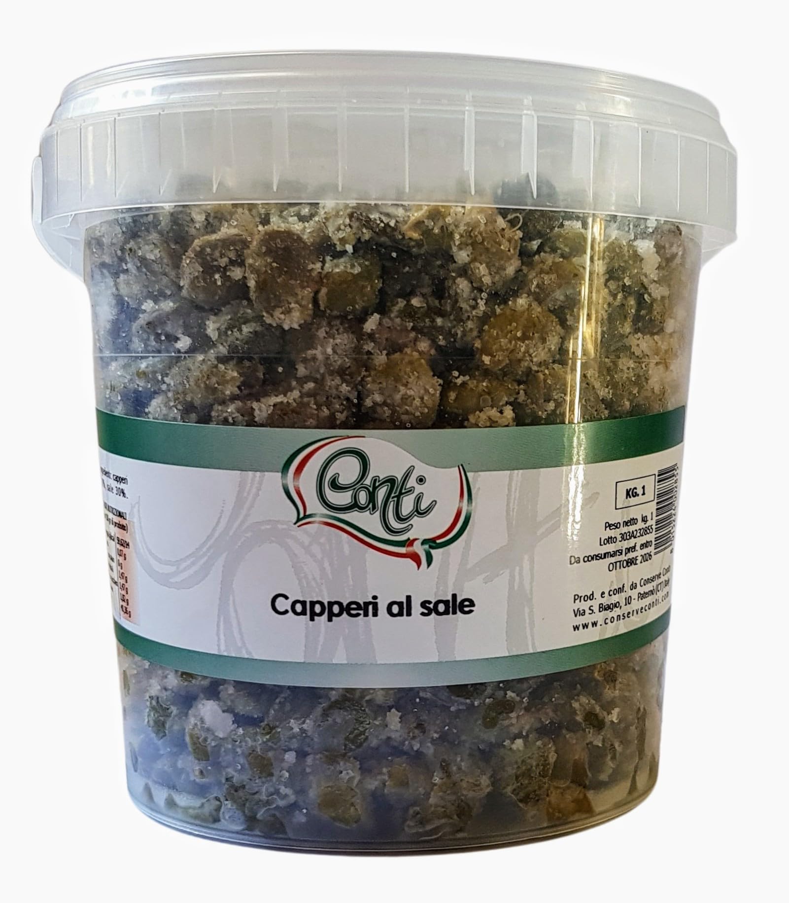 Alcaparras a la sal 6 kg Servicio de comida Producción artesanal siciliana Conserve Conti