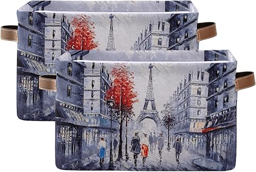 Contenedor de almacenamiento de lona con patrón de flores de mariposa y animales, cesta de almacenamiento grande, caja de almacenamiento plegable