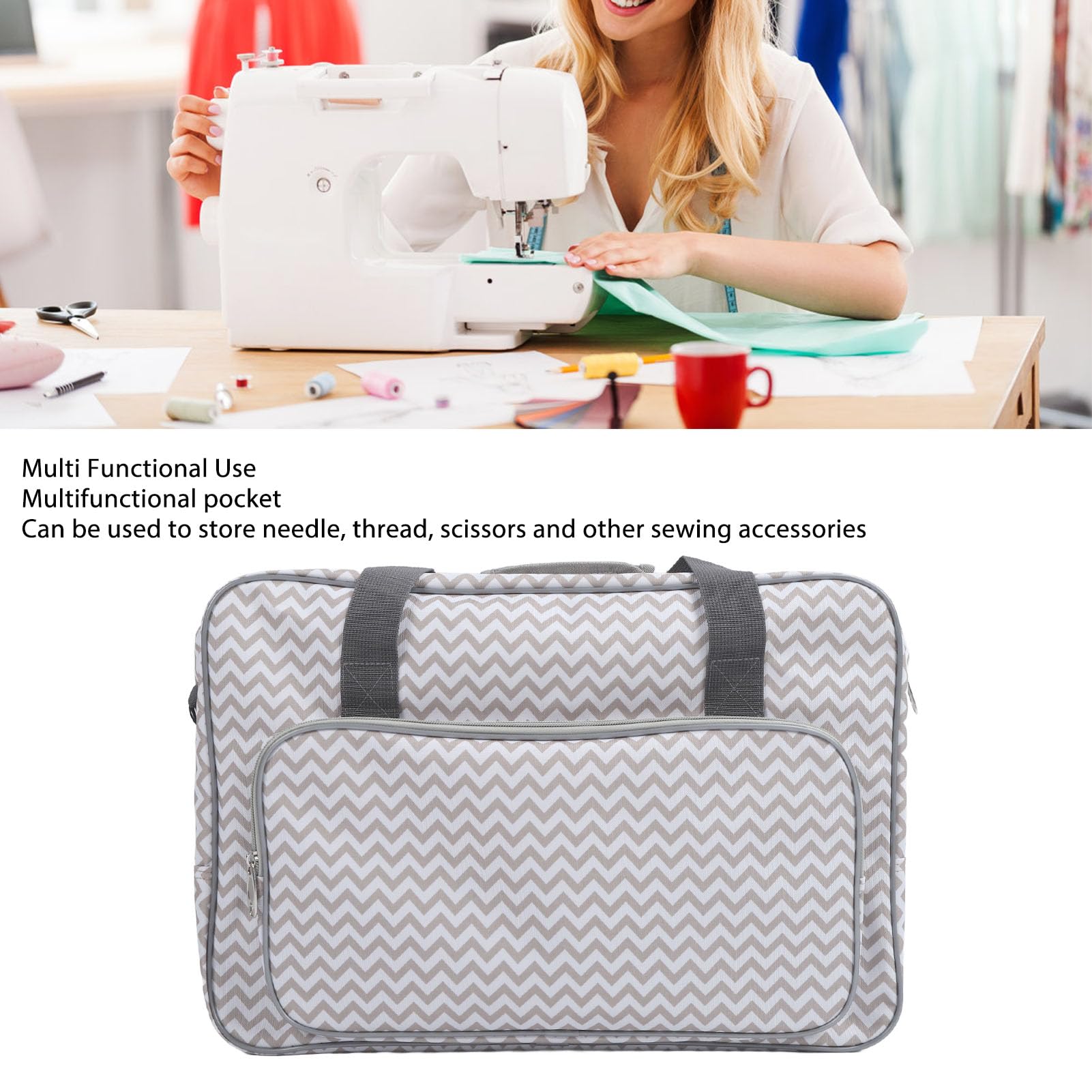 HUASON Custodia per Macchina da Cucire, Grande Capacità Universale Portatile Borsa per Il Trasporto di Macchina da Cucire con Tracolla Rimovibile