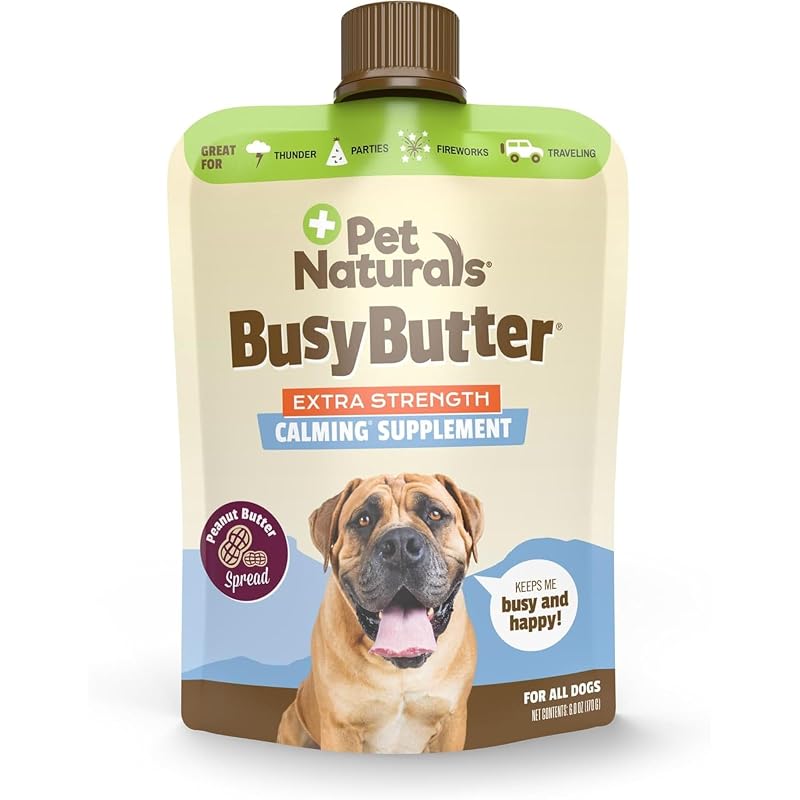 Suplemento em Pasta para Cães Pet Naturals BusyButter Extra Strength com Manteiga de Amendoim e Melatonina – 180 mL