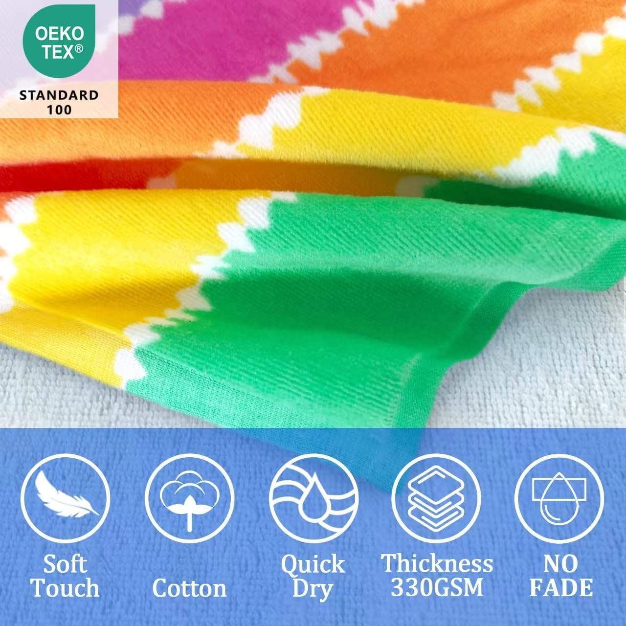 VOOVA & MOVAS Kids Poncho Towels with Hood (4-8Years), Absorbent Lightweight Hooded Beach Towel for Pool | Swim | Bath, Color Stripe