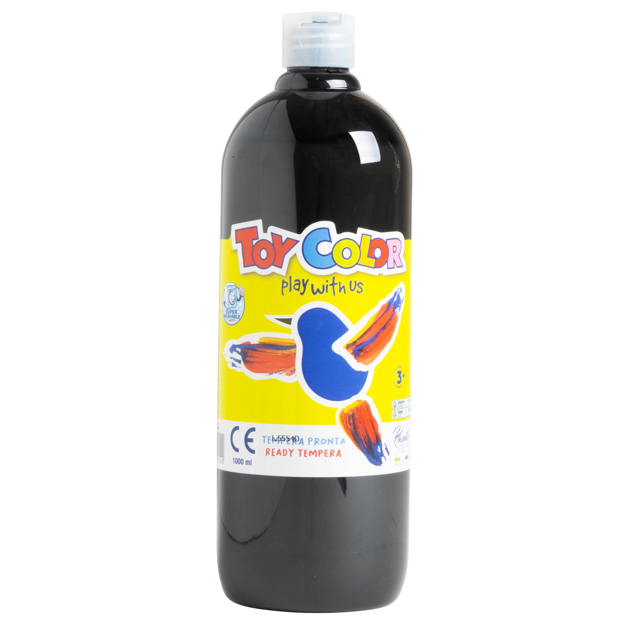 Toy Color Tempera Paint | Black | 1000 ml | Washable Paints for Kids | Poster Paint