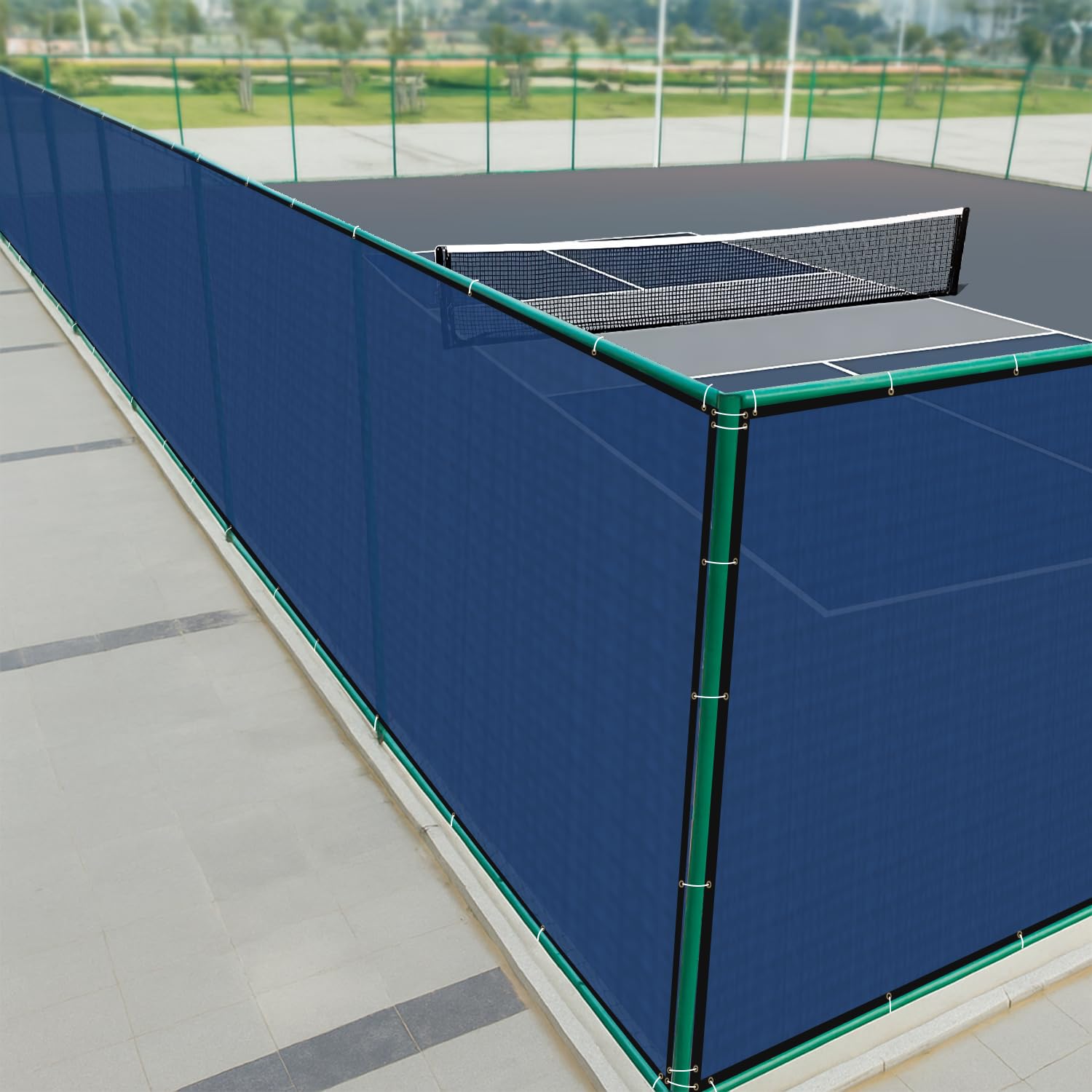 HIPPO Pickle Ball Court Perimeter Fence Net in Premium & Durable HDPE, Privacy & Wind Control Dust Proof, Customise (Electric-Blue, 1.5MTX10MT)-image-23